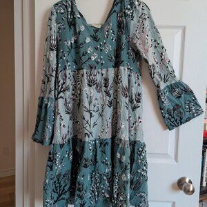 Thief and Bandit Flutter Sleeve Tiered Dress